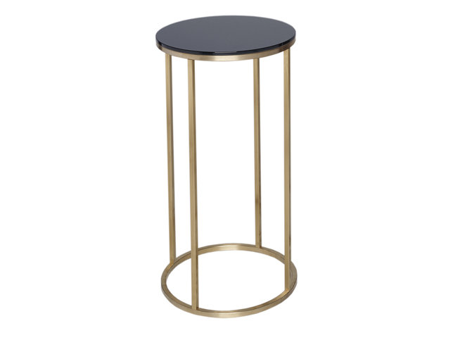 Kensal Black and Brass Circular Lamp Stand by Gillmore Space