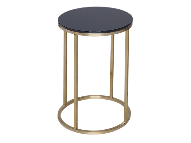 Kensal Black and Brass Circular Side Table by Gillmore Space