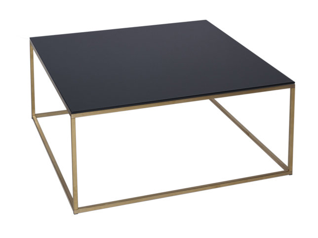 Kensal Black and Brass Square Coffee Table by Gillmore Space