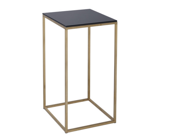Kensal Black and Brass Square Lamp Stand by Gillmore Space