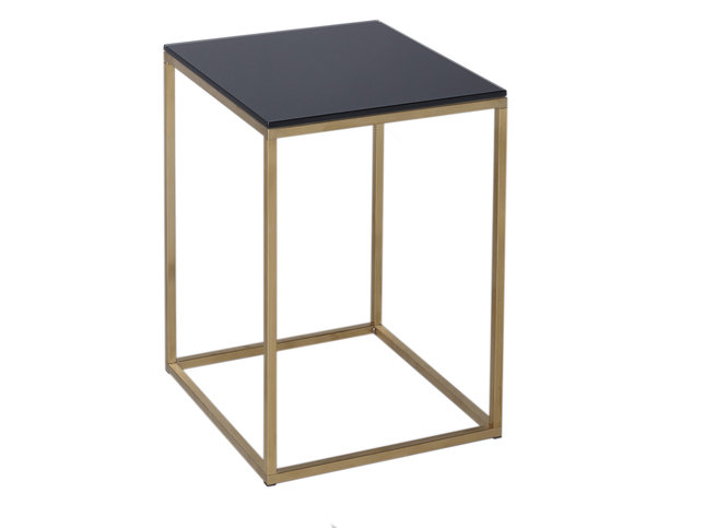Kensal Black and Brass Square Side Table by Gillmore Space