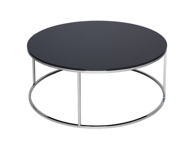 Kensal Black and Steel Circular Coffee Table by Gillmore Space