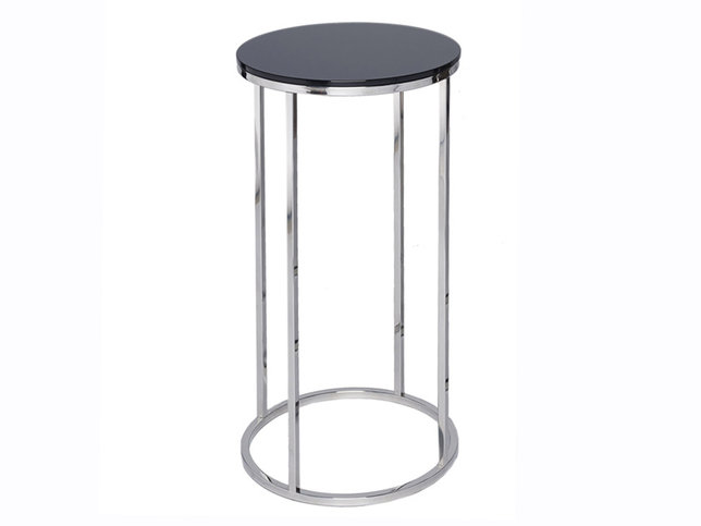 Kensal Black and Steel Circular Lamp Stand by Gillmore Space