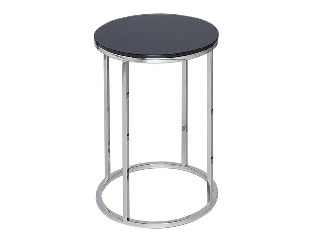 Kensal Black and Steel Circular Side Table by Gillmore Space
