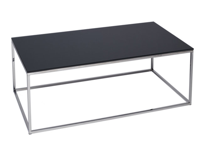 Kensal Black and Steel Rectangle Coffee Table by Gillmore Space