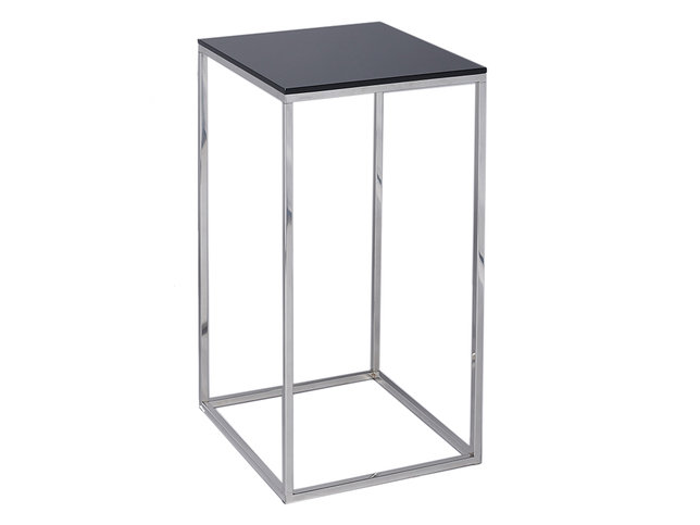 Kensal Black and Steel Square Lamp Stand by Gillmore Space