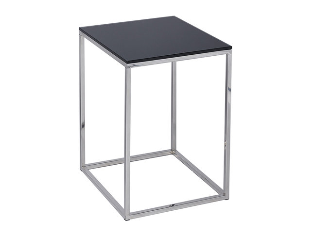 Kensal Black and Steel Square Side Table by Gillmore Space