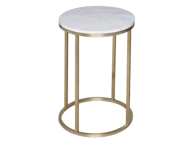 Kensal Marble and Brass Circular Side Table by Gillmore Space
