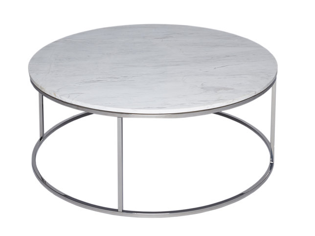 Kensal Marble and Steel Circular Coffee Table by Gillmore Space