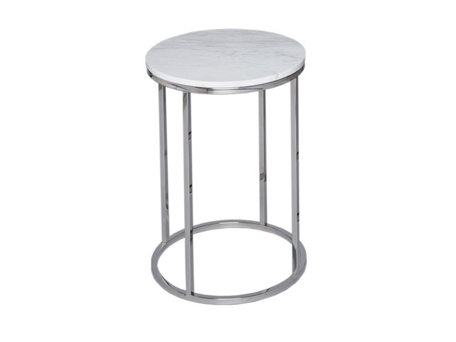 Kensal Marble and Steel Circular Side Table by Gillmore Space