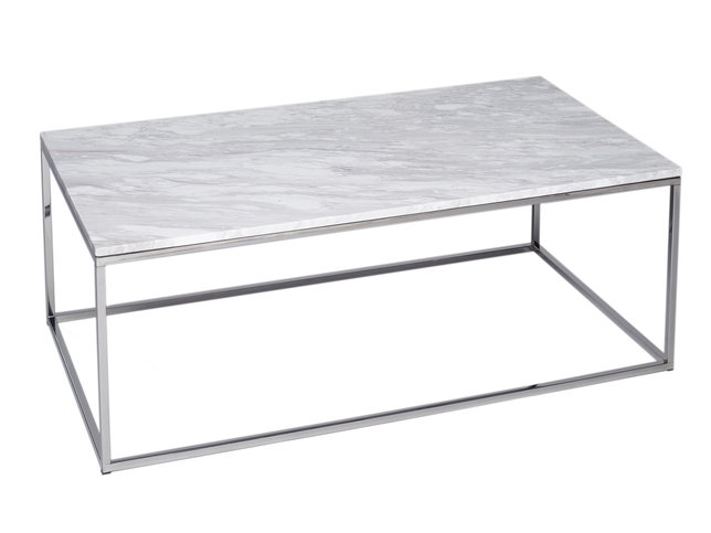 Kensal Marble and Steel Rectangle Coffee Table by Gillmore Space