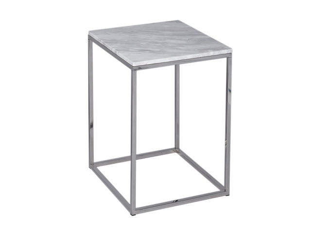Kensal Marble and Steel Square Side Table by Gillmore Space
