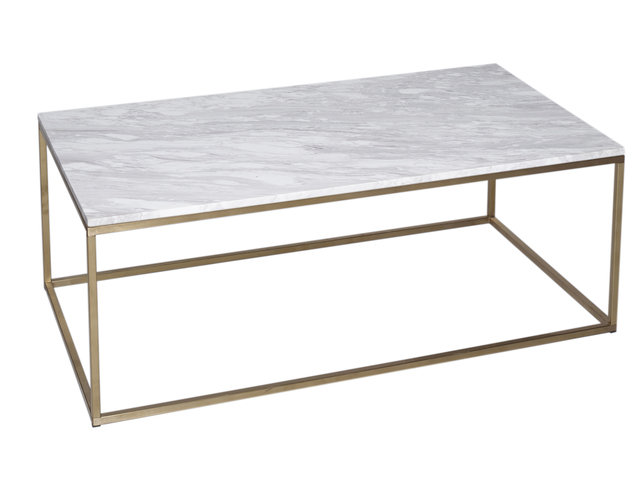 Kensal Marble and Brass Rectangle Coffee Table by Gillmore Space