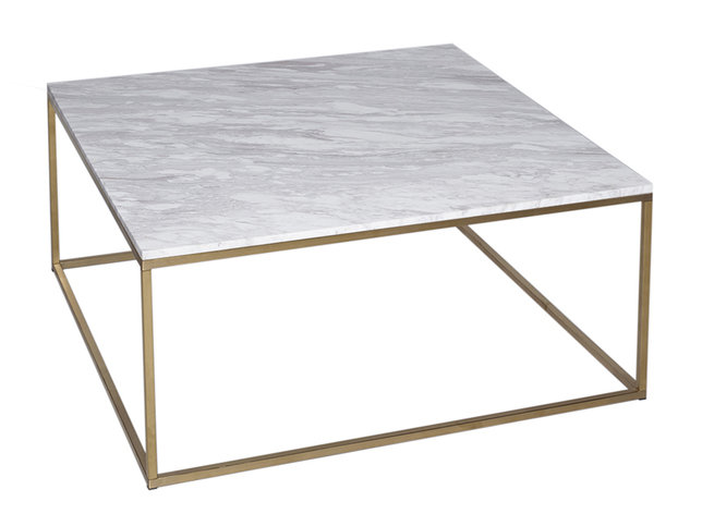 Kensal Marble and Brass Square Coffee Table by Gillmore Space 