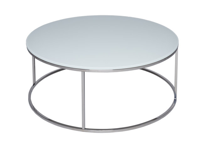 Kensal White and Steel Circular Coffee Table by Gillmore Space