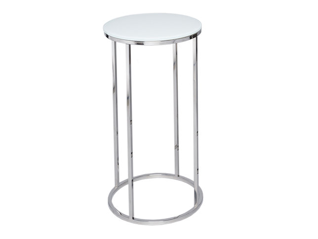 Kensal White and Steel Circular Lamp Stand by Gillmore Space