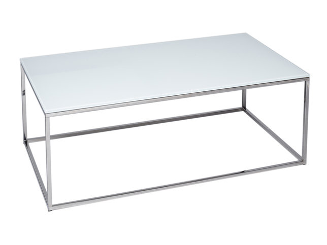 Kensal White and Steel Rectangle Coffee Table by Gillmore Space