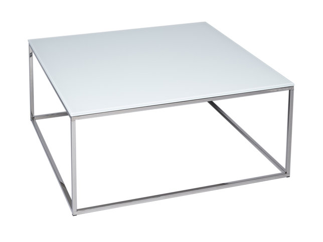 Kensal White and Steel Square Coffee Table by Gillmore Space