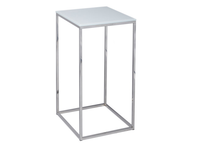 Kensal White and Steel Square Lamp Stand by Gillmore Space