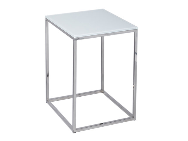 Kensal White and Steel Square Side Table by Gillmore Space