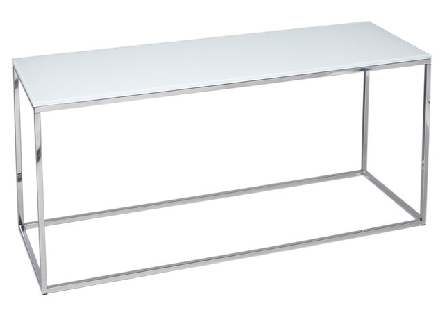 Kensal White and Steel TV Stand by Gillmore Space