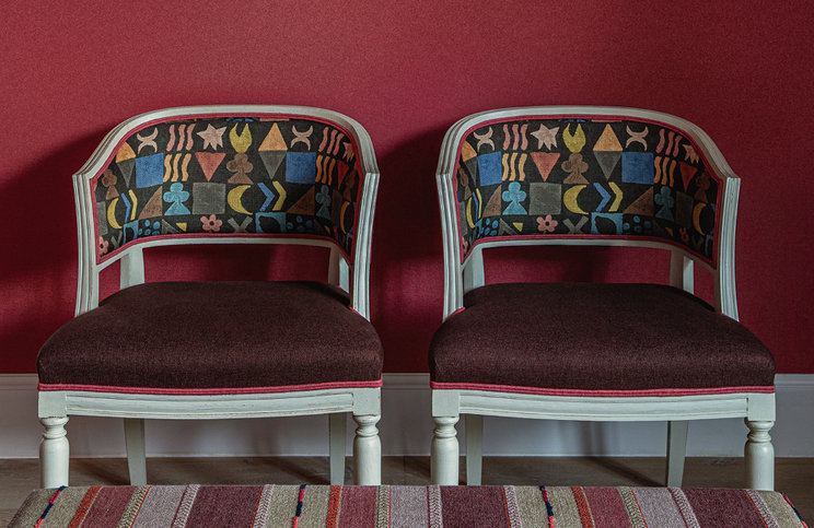 Potato Print Chocolate Fabric by GP & J Baker X Kit Kemp