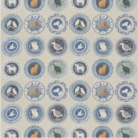 Robina's Dinner Party Blue Fabric by GP & J Baker X Kit Kemp
