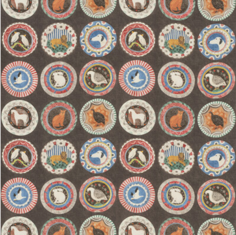 Robina's Dinner Party Cocoa Fabric by GP & J Baker X Kit Kemp