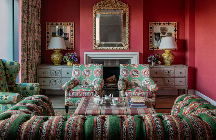 Robina's Dinner Party Green Fabric by GP & J Baker X Kit Kemp