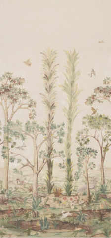 Tall Trees Printed Panel Sunset Fabric by GP & J Baker X Kit Kemp