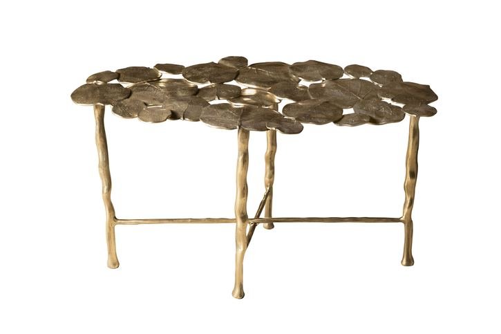 Nymphea Brass Oval Occasional Table by Hamilton Conte 