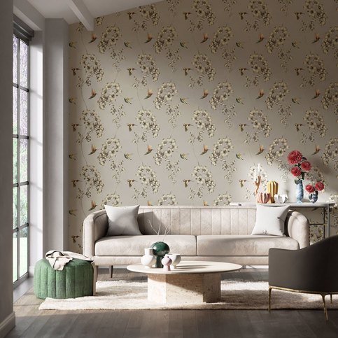 Amazilia Silver Wallcovering by Harlequin