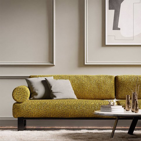 Ascent Lime And Coffee Fabric by Harlequin