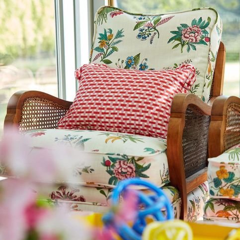Basket Weave Coral/Rose Fabric by Harlequin X Sophie Robinson