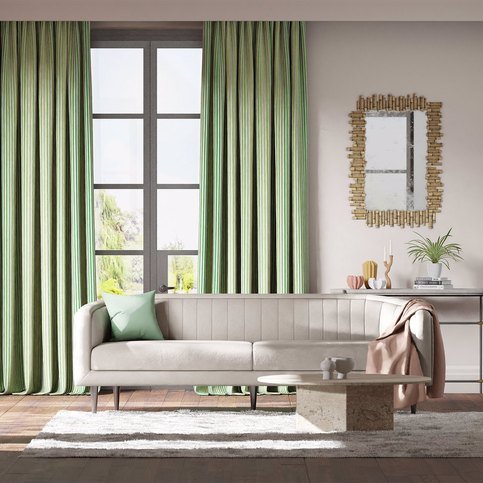 Calla Emerald/First Light Fabric by Harlequin