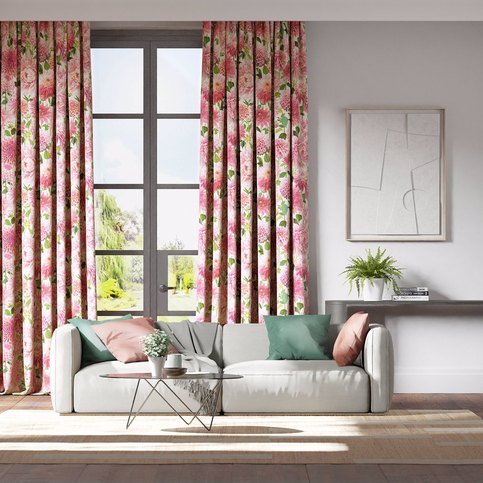 Dahlia Blossom/Emerald/New Beginnings Fabric by Harlequin