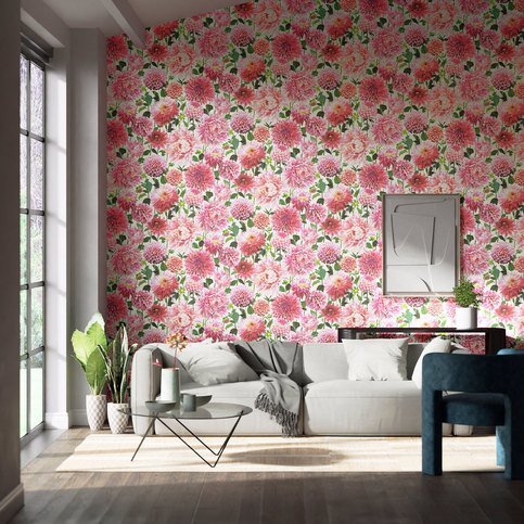 Dahlia Blossom/Emerald/New Beginnings Wallcovering by Harlequin