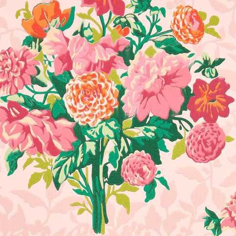 Dahlia Bunch Rose Quartz/Spinel Wallcovering by Harlequin X Sophie Robinson
