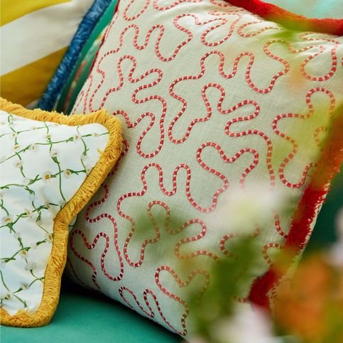 Daisy Trellis Emerald/Pearl Fabric by Harlequin X Sophie Robinson