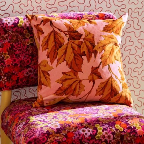 Dappled Leaf Amber/Rose Fabric by Harlequin X Sophie Robinson