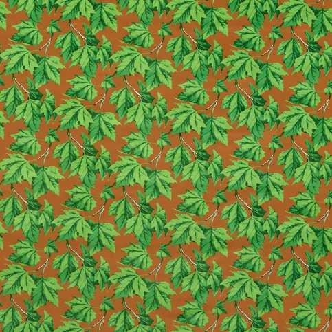 Dappled Leaf Emerald/Amber Fabric by Harlequin X Sophie Robinson