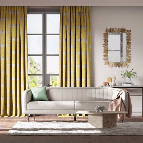 Demoiselle Chartreuse/Grape Fabric by Harlequin