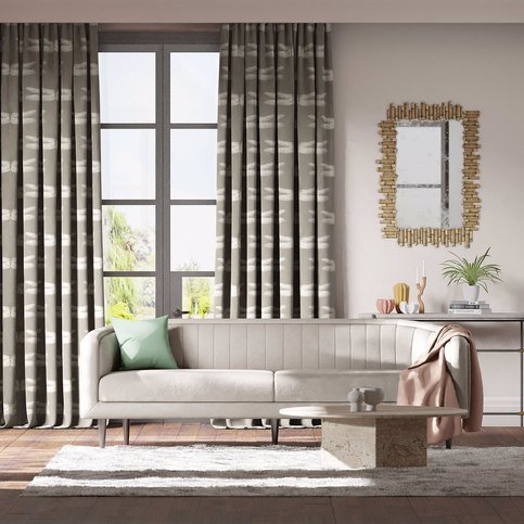 Demoiselle Graphite/Almond Fabric by Harlequin