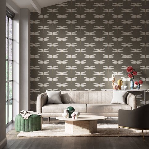 Demoiselle Graphite/Almond Wallcovering by Harlequin