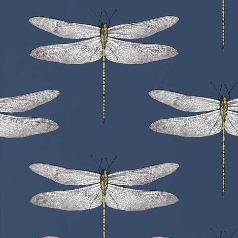 Demoiselle Ink/Chartreuse Wallcovering by Harlequin