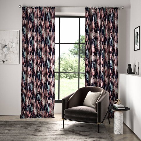 Distortion Rosewood/Neptune/Azure Fabric by Harlequin
