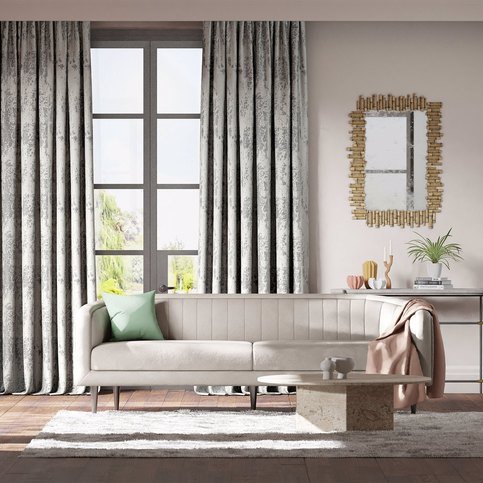Eglomise Platinum Fabric by Harlequin