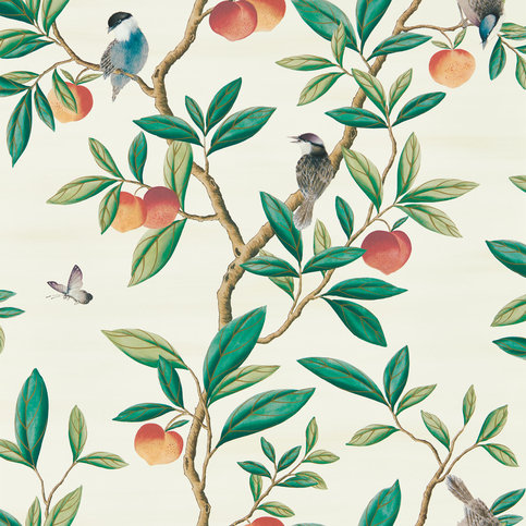 Ella Fig Blossom/Fig Leaf/ Nectarine Wallcovering by Harlequin