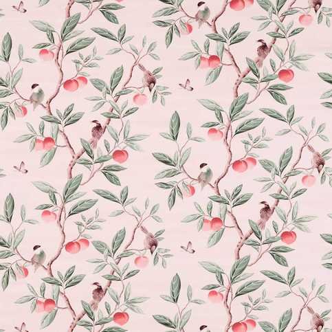 Ella Fig Powder/ Sage / Peach Fabric by Harlequin