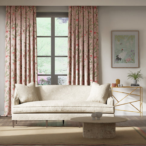 Ella Fig Powder/ Sage / Peach Fabric by Harlequin